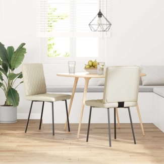 vidaXL Esszimmerstühle 2 Stk. Creme Kunstleder 4101114