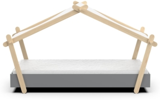 Calicosy Bett 90x200 cm mit Lattenrost inklusive H129,7 cm – LODGE - Helles Holz