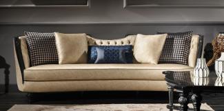 Casa Padrino Luxus Barock Sofa Gold / Schwarz 257x100 x H. 86 cm