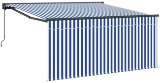vidaXL Einziehbare Markise Blau und weiß 300x250 cm Stoff 3329913