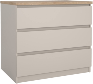 Dmora Kommode Vistara, Multifunktioneller Schrank mit 3 Schubladen, elegante Kommode für das Schlafzimmer, 77x50 h70 cm, Beige