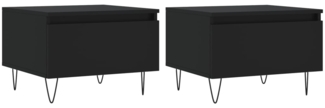 Couchtische, Sofatische 2 Stk. Schwarz 50x46x35 cm Holzwerkstoff