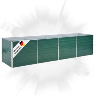 DELUKE® Hochbeet für Garten OSKAR Grün 320x80x77cm Verzinkter Stahl Hochbeet Metall Gartenbeet Kräuterbeet Blumenbeet Beet hoch Frühbeet für Garten Gemüsebeet
