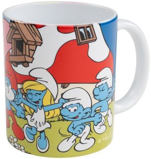 United Labels® Tasse Die Schlümpfe Tasse Schlumpfhausen Kaffeetasse Kaffeebecher 320 ml, Keramik