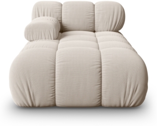 Micadoni Recamiere Bellis Links 3D-Stoff Helles Beige