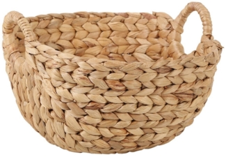 Casa Moro Aufbewahrungskorb Flechtkorb oval Korbschale Dekorationskorb Präsentkorb (Boho Chic Bügelkorb Landhaus Geschenkkorb), Flechtschale Seegras Wasserhyazinthe Natur 30 cm Vera M IN91