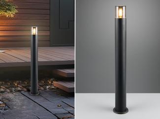 LED Wegeleuchte aus Aluminium in Schwarz / Rauchfarbig, Höhe 80cm