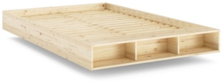 Karup Design Stauraumbett Merge Bed Bettgestell m. integrierter Bank m. Stauraum, mehrere Größen, inkl. Lattenrost, excl. Matratze, FSC®-zertifiziertes Massivholz