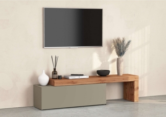 INOSIGN Lowboard Chronos TV-Board, T-Schrank (1 St, Breite verstellbar von 180 bis 290 cm), Breite 240 cm TV-Board,Lowboard,1 Klappe und ein L-Förmiger Aufsatz