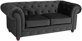 Sofa 2-Sitzer Kathe Bezug Samtvelours Buche nussbaum dunkel / schwarz 22503