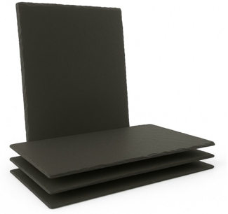 hausleben Servierplatte Schieferplatten Rechteckig 40x30 cm, (4-tlg), aus Naturschiefer – Edle Platten