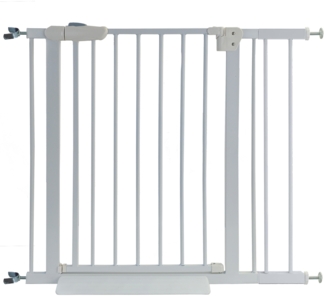 Treppenschutzgitter Absperrgitter weiß ohne Bohren für Sprossen + Rampe 88-99cm