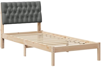 vidaXL Bettgestell mit gepolstertem Kopfteil Braun 90 x 200 cm 878845