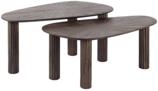 KAWOLA Couchtisch INKA (Set, 2-St), Teakholz braun nierenförmig