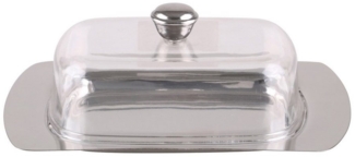 Urban Living Butterglocke Edelstahl Butterglocke mit Kunstsoffdeckel, Größe: (L x B x H) 19,5 x 12,5 x 6,5 cm