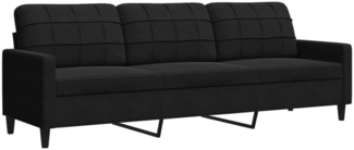 vidaXL 3-Sitzer-Sofa Schwarz 210 cm Samt 4007649