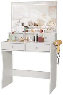 TWSOUL Schminktisch Frisiertisch mit LED Beleuchtung, Spiegel, Schublade