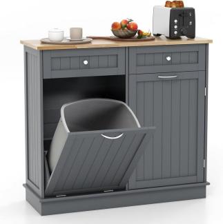 KOMFOTTEU Sideboard Küchenschrank, mit großer Arbeitsplatte & 2 Schubladen