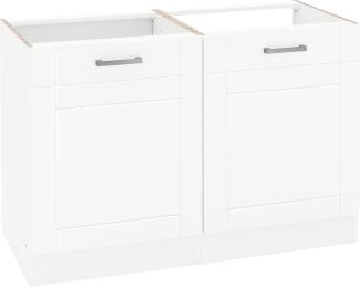 KOCHSTATION Spülenschrank KS-Tinnum 120 cm breit, MDF-Fronten, Metallgriffe, inklusive Einbauspüle