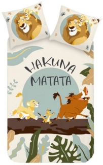 Disney Bettwäsche König der Löwen Disney 135x200cm, Renforcé, 2 teilig, Bunt mit Reißverschluss