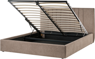 Bett mit Stauraum Stoff TARASCON 160 x 200 cm Taupe