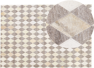 Teppich Kuhfell beige / braun 140 x 200 cm Patchwork Kurzflor SESLICE