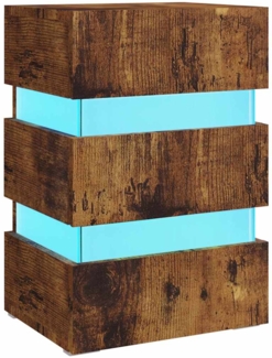 LED-Nachttisch Nachtschrank Räuchereiche 45x35x67 cm Holzwerkstoff