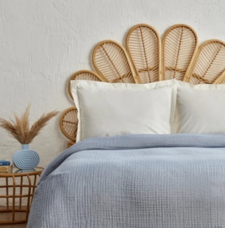 Karaca Tagesdecke Karaca Home Perles Doppelbett Musselin Plaid Decke Tagesdecke Blau