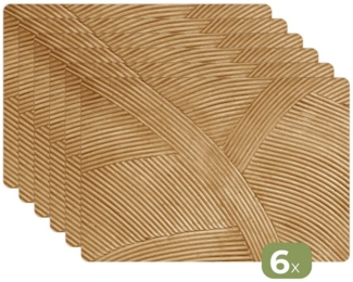 MuchoWow Platzset Struktur - Natur - Kunst - Rattan, (6-St), Platzsets, Tischset, Abwaschbar, Tischsets, Platzdeckchen
