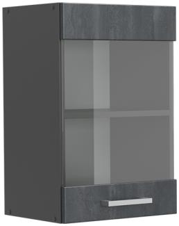 Vicco Hängeglasschrank R-Line Schwarz Beton Anthrazit 40 cm