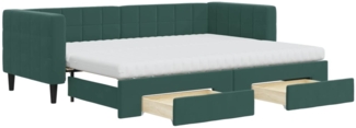 vidaXL Tagesbett Ausziehbar mit Schubladen Dunkelgrün 80x200 cm Samt 3196758