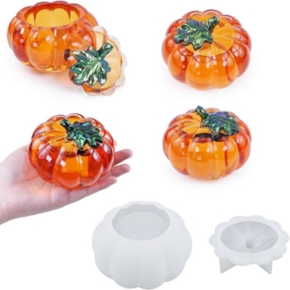 Coonoor Silikonform Kürbis Silikonform Kürbis Kerzenhalter, Halloween Gießformen Silikon, Für Bastelarbeiten, Seife