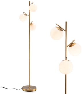 COSTWAY Stehlampe, ohne Leuchtmittel, 3-E27-flammig, mit Fußschalter, 169cm