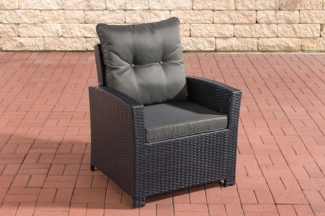 CLP Polyrattan Sessel Fisolo mit Sitzkissen,schwarz anthrazit