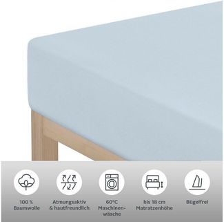 OTTO home Spannbettlaken PHYSALIS Comfort, Jersey, Gummizug: rundum, (1 Stück), Baumwolle 150 g/m², Matratzen bis 20 cm Höhe, Bettlaken, Spannbetttuch