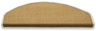 Floordirekt Stufenmatte Salvador Natur mit farbiger Kettelung, 11 Farben, Treppenschutz, Halbrund, Höhe: 6 mm, 100% Sisal