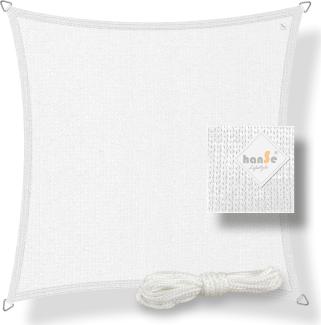 hanSe® Marken Sonnensegel HDPE Quadrat 5x5 m Weiß UV-Schutz Sonnenschutz Schattenspender