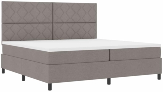 vidaXL Boxspringbett mit Matratze Taupe 200x200 cm Stoff 3342974