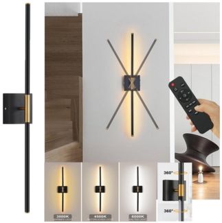 MUPOO Wandleuchte LED Wandleuchte Batteriebetrieben, Fernbedienung, Wandlampe Kabellos, Dimmbar 3000-6000K, LED fest integriert, Modern Wandleuchten, Wiederaufladbar