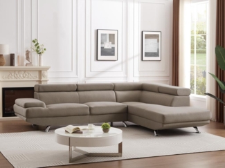 Vente-unique - Ecksofa - Stoff - Ecke Rechts - Beige - ROMAIN II