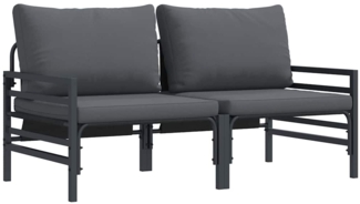 vidaXL Gartenmöbel mit Kissen mit Kissen Anthrazit Stahl 42009984