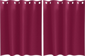 vidaXL Vorhänge mit Vorhängen 2 pcs Weinrot Polyester 4107353