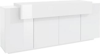 INOSIGN Sideboard Coro, Kommode, Schrank, Kredenz, grifflos mit Einlegeböden, 1 klappe,4 Türen, Doppeltiefe, B/T/H 200x45x85,6cm