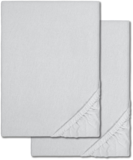 Spannbettlaken Winterflausch silber grau 90 x 190 - 100 x 200 cm Doppelpack