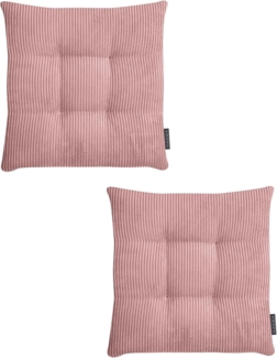 MAGMA Stuhlkissen Sitzkissen INGA - ca. 35 x 35 x 5 cm Cordstoff 2er Set rose