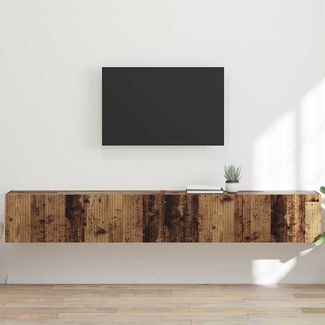 2-tlg. TV-Wandschrank, Fernsehschrank Altholz 98 x 31 x 29,5 cm Holzwerkstoff
