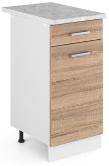 Unterschrank R-Line Sonoma 40 cm mit Schublade, mit Arbeitsplatte Vicco