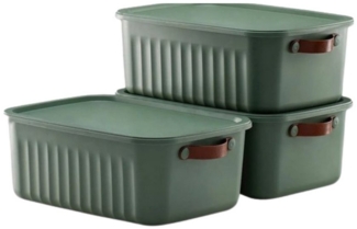 Luxury Bites Aufbewahrungsbox mit Deckel, 20L-15L -10L BPA-freie Kunststoff, nestbar und stapelbar (6 Farben, 9 Farbkombiationen, 3er Set)