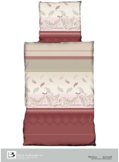 Bertels Fleece Bettwäsche Pati Streifen Braun 135x200 cm + 80x80 cm Beige