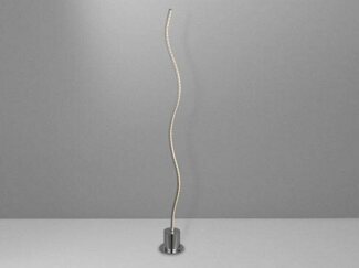 WOFI LED Stehlampe, LED fest integriert, Warmweiß, schmal, geschwungen, Designer-Lampe Büro-Beleuchtung, Chrom, Höhe 85cm